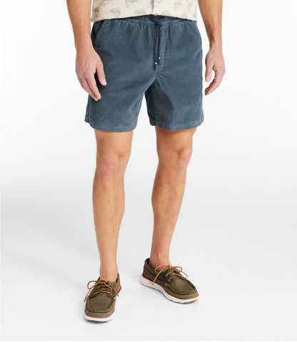 L.L.Bean Men's Wide-Wale Cord Pull-On Shorts, 7" Olive Gray