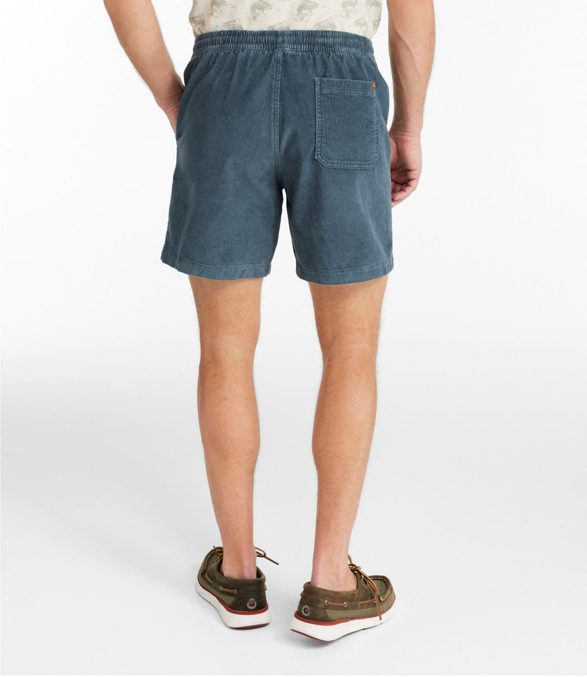 L.L.Bean Men's Wide-Wale Cord Pull-On Shorts, 7" Olive Gray