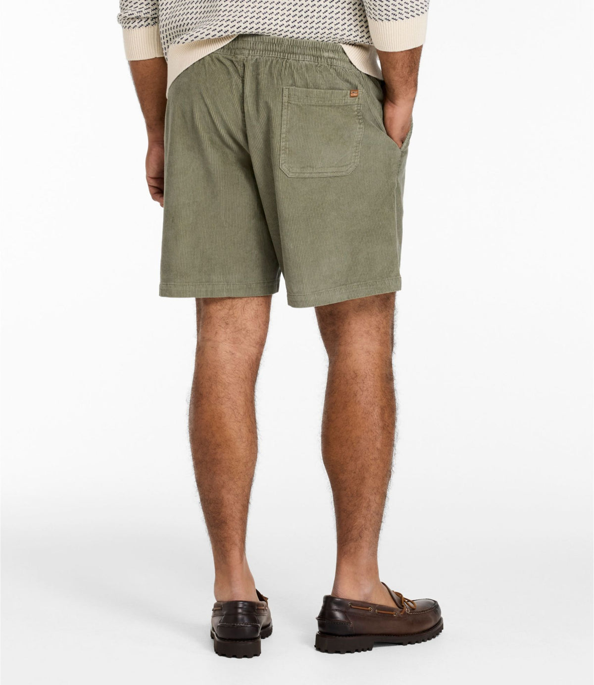 L.L.Bean Men's Wide-Wale Cord Pull-On Shorts, 7" Olive Gray