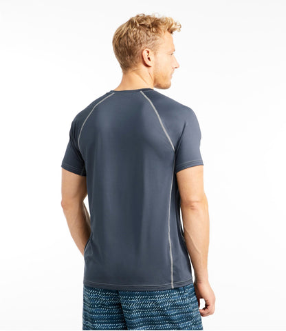L.L.Bean Men's Swift River Cooling Sun Shirt, Short-Sleeve Carbon Navy