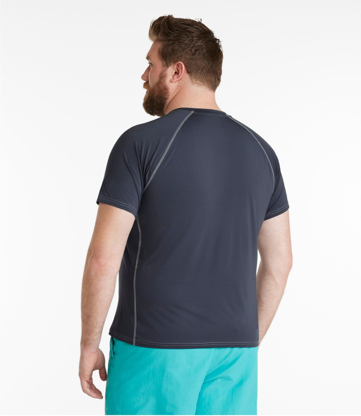 L.L.Bean Men's Swift River Cooling Sun Shirt, Short-Sleeve Carbon Navy