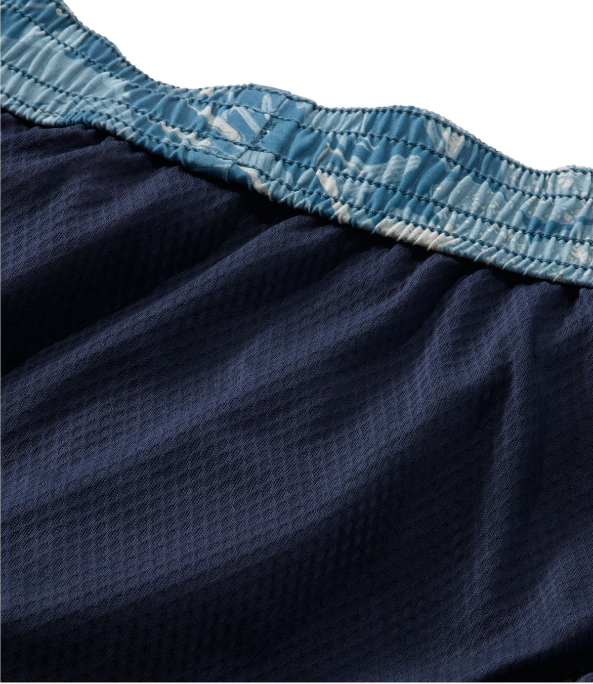 L.L.Bean Men's Bold Coast Swim Trunks, 7" Carbon Navy Abstract Hibiscus