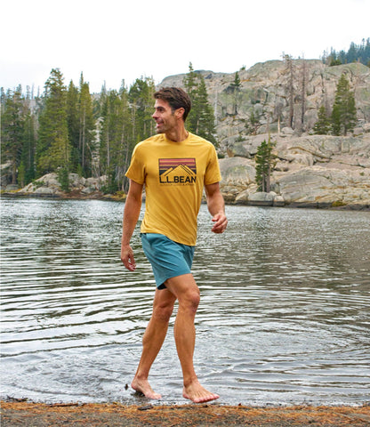 L.L.Bean Men's Vacationland Stretch Swim Trunks, 6" Bayside Blue