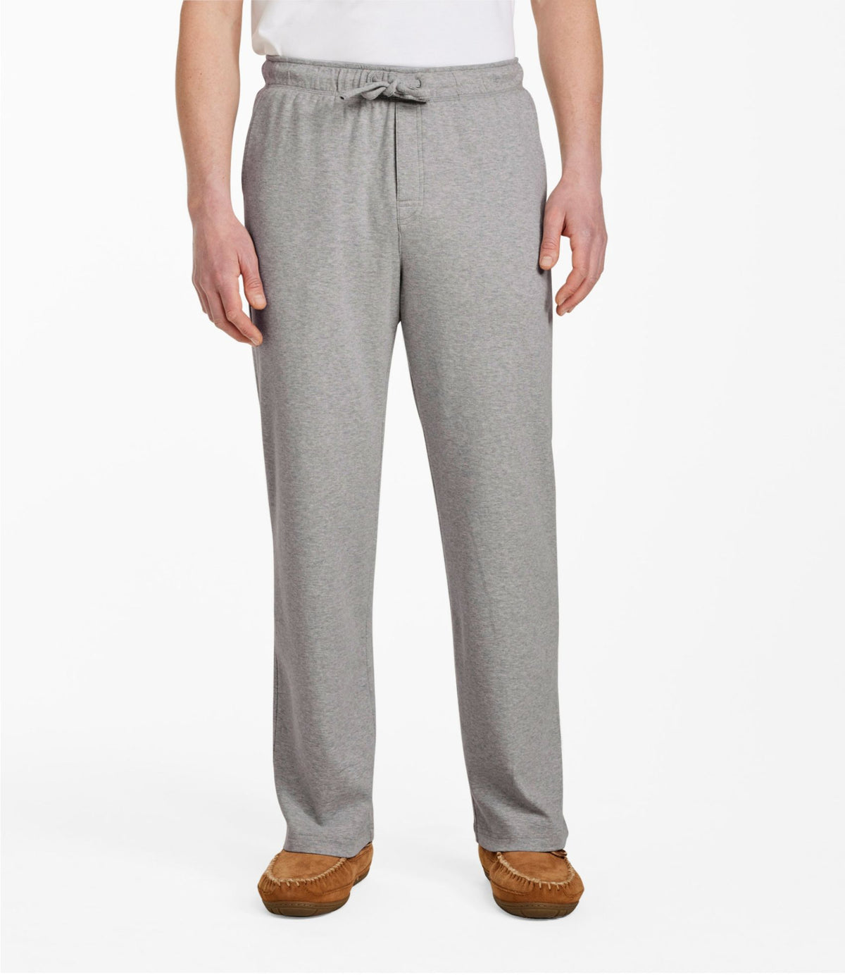 L.L.Bean Men's Bean's Cotton Knit Pajamas, Sleep Pants Gray Heather