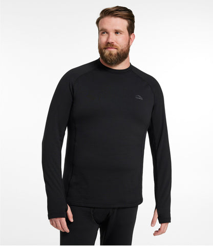 L.L.Bean Men's L.L.Bean Heavyweight Base Layer Crew Top Midnight Black