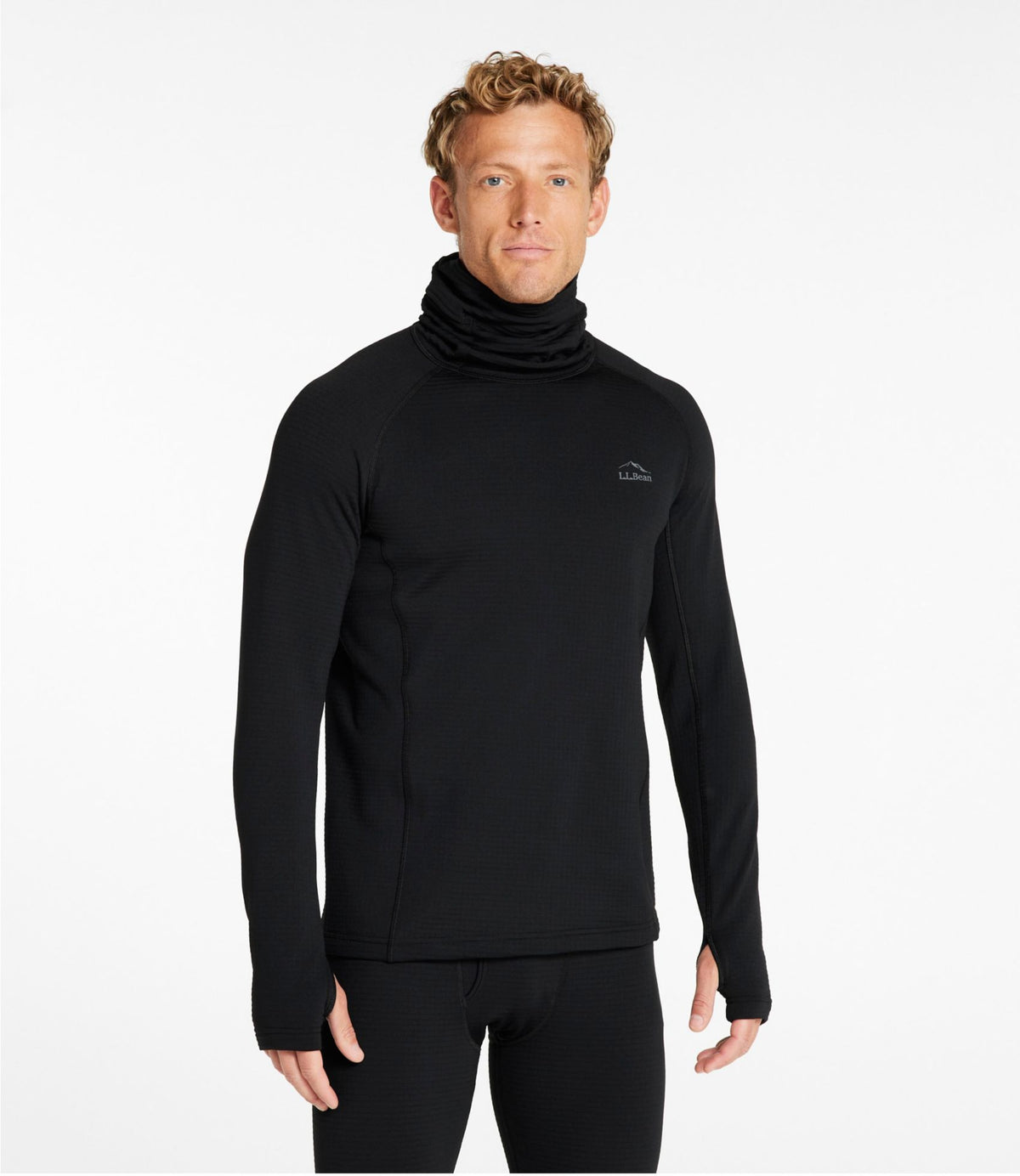 L.L.Bean Men's L.L.Bean Heavyweight Baselayer Hoodie Midnight Black