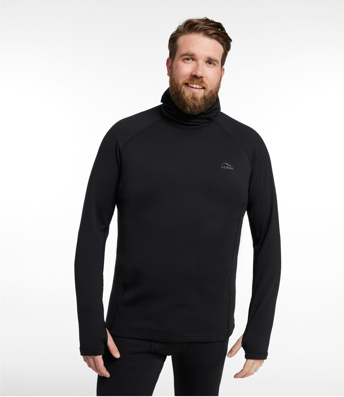 L.L.Bean Men's L.L.Bean Heavyweight Baselayer Hoodie Midnight Black