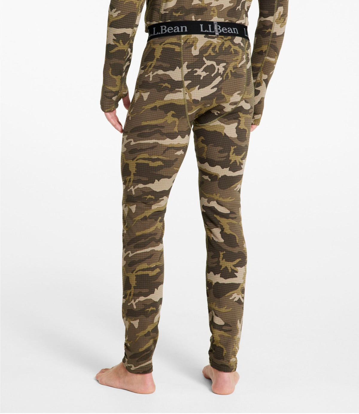 L.L.Bean Men's L.L.Bean Heavyweight Base Layer Pant, Print Kelp Green Camo