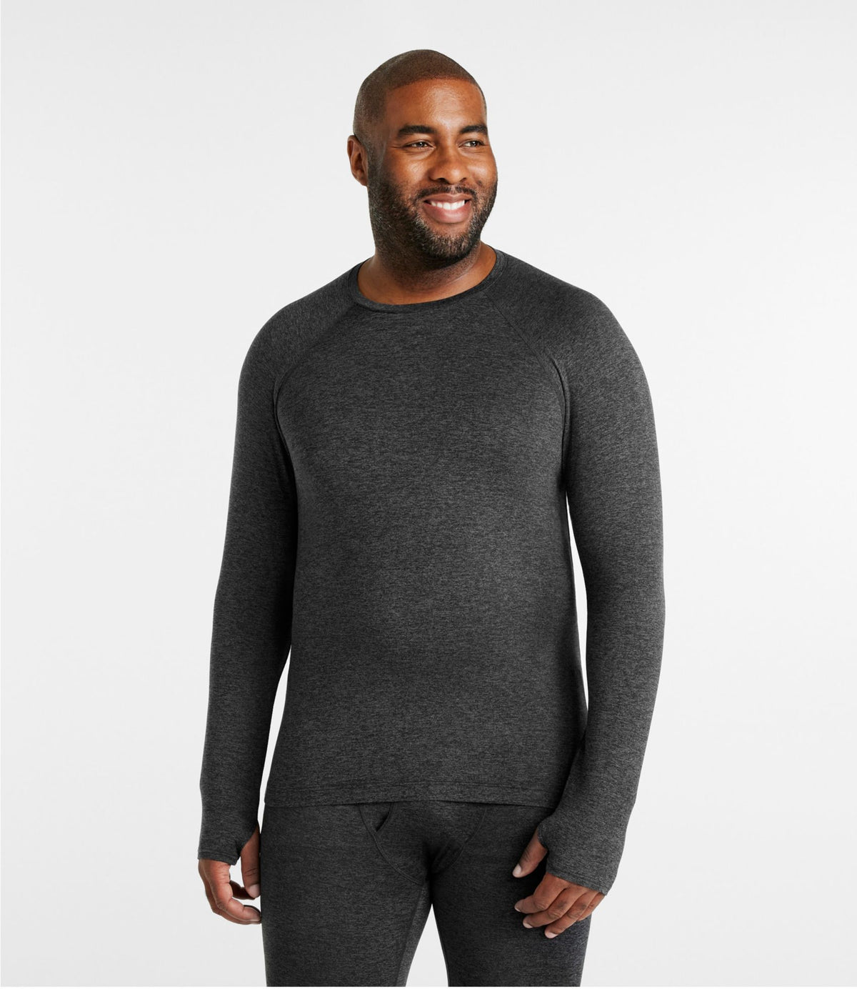 L.L.Bean Men's L.L.Bean Simple Soft Base Layer, Crew Faded Sage Heather