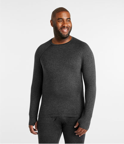 L.L.Bean Men's L.L.Bean Simple Soft Base Layer, Crew Faded Sage Heather