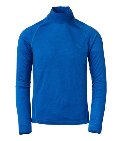 L.L.Bean Men's Cresta Ultralight 150 Turtleneck, Stripe Regatta Blue/Glacier Blue