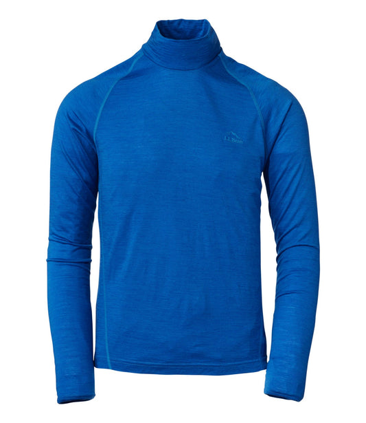 L.L.Bean Men's Cresta Ultralight 150 Turtleneck, Stripe Regatta Blue/Glacier Blue