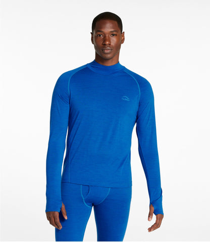 L.L.Bean Men's Cresta Ultralight 150 Turtleneck, Stripe Regatta Blue/Glacier Blue