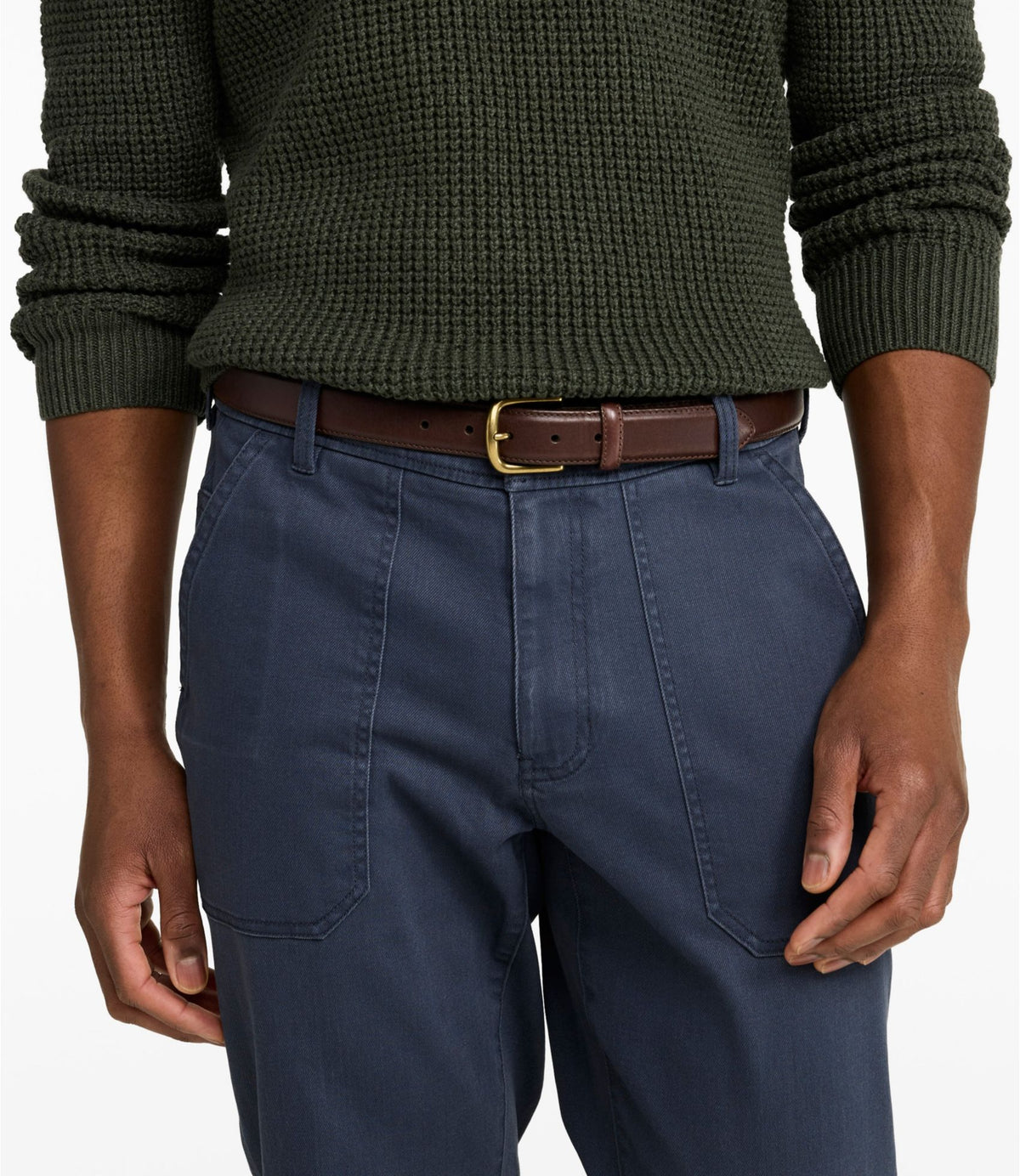 L.L.Bean Men's Chino Belt Chocolate Brown