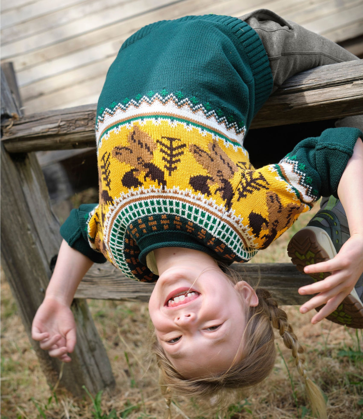 L.L.Bean Kids' Cotton Rollneck Sweater Oatmeal Dog