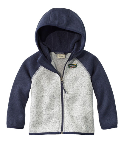 L.L.Bean Infants' and Toddlers' L.L.Bean Sweater Fleece, Hooded Colorblock Bright Navy/Pewter