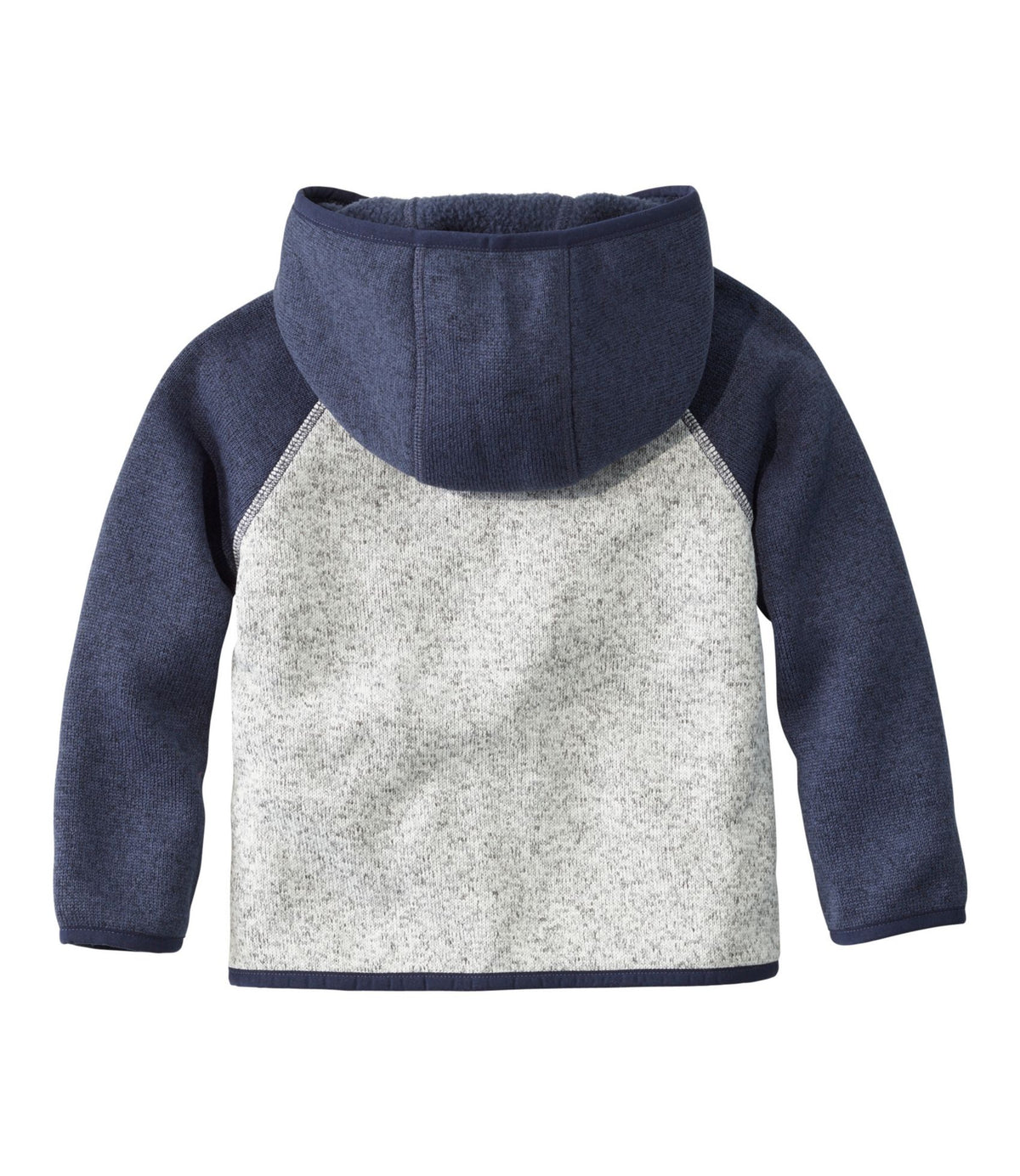 L.L.Bean Infants' and Toddlers' L.L.Bean Sweater Fleece, Hooded Colorblock Bright Navy/Pewter