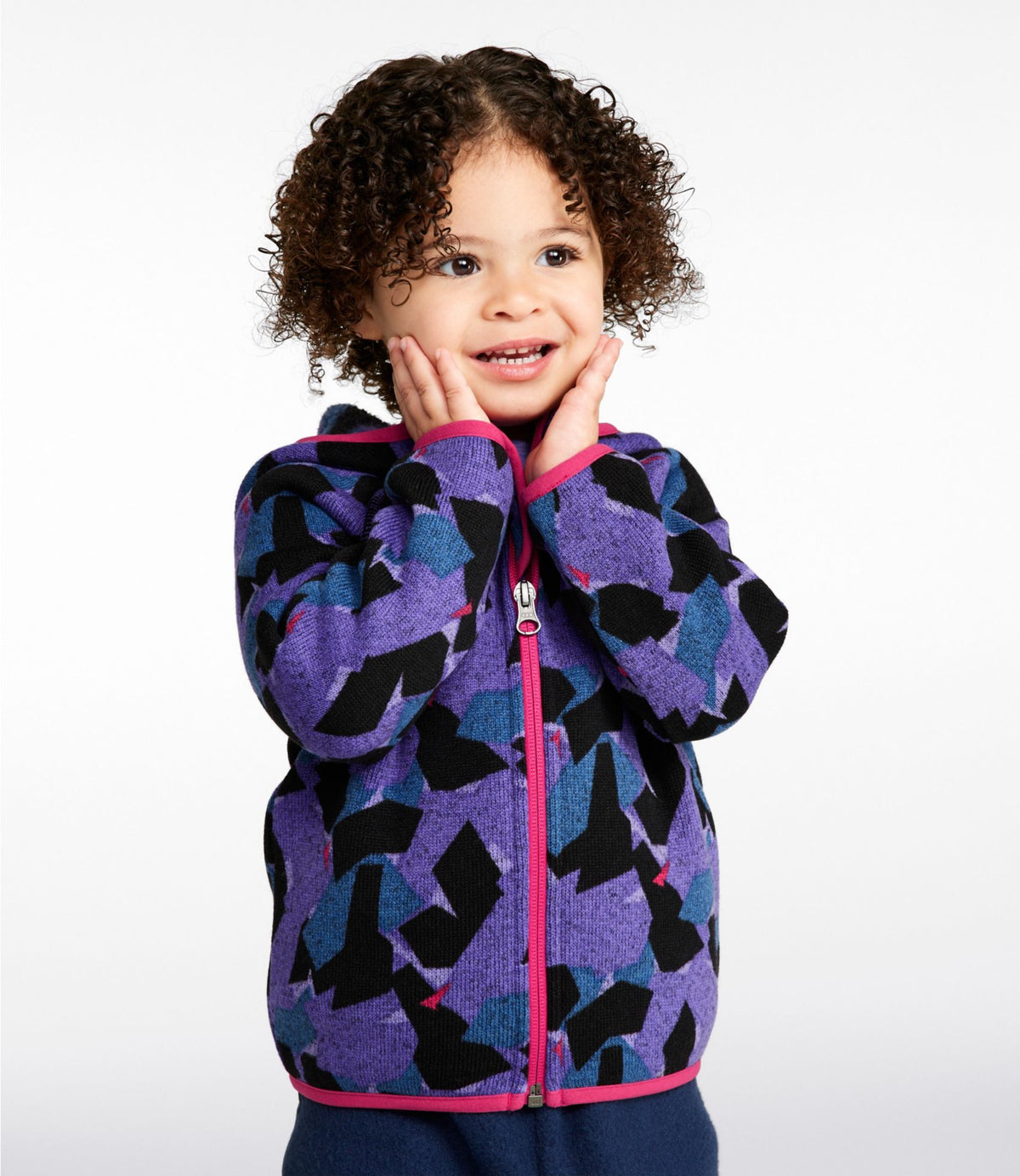 L.L.Bean Infants' and Toddlers' L.L.Bean Sweater Fleece, Full-Zip Print Peak Purple Camo