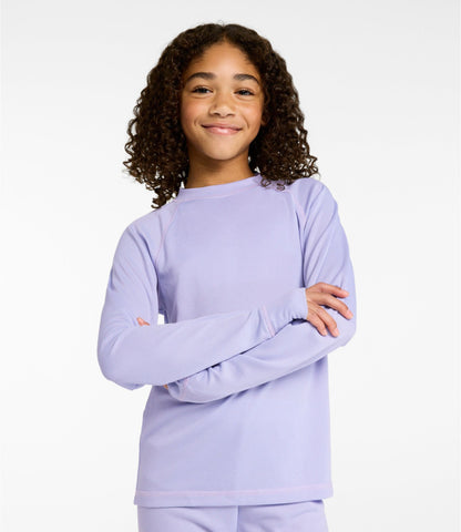 L.L.Bean Kids' Wicked Warm Midweight Long Underwear, Top Cobalt Sea