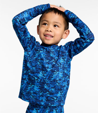 L.L.Bean Kids' Wicked Warm Midweight Long Underwear, Top Print Bold Pink Camo