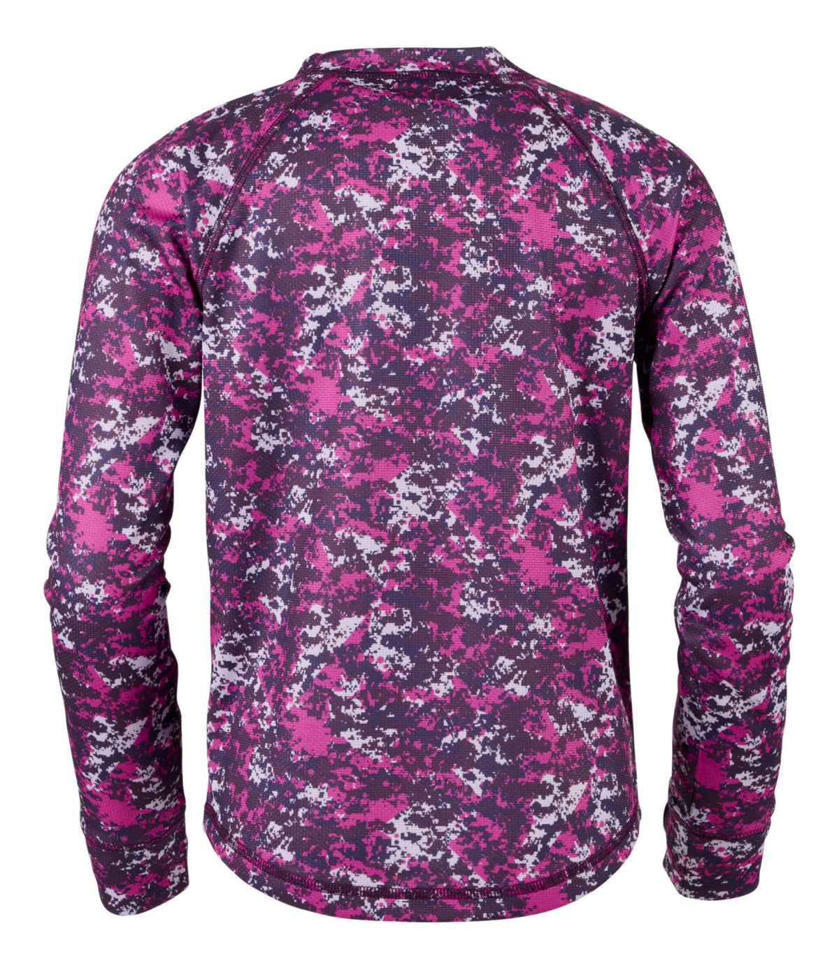 L.L.Bean Kids' Wicked Warm Midweight Long Underwear, Top Print Bold Pink Camo
