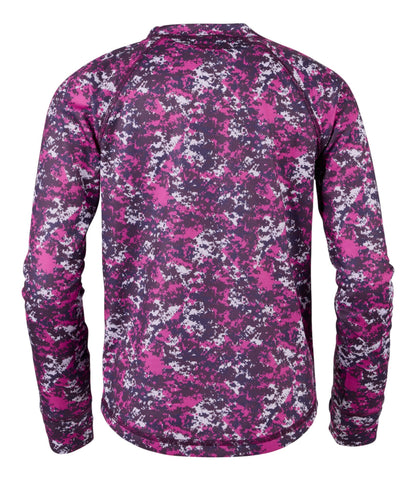L.L.Bean Kids' Wicked Warm Midweight Long Underwear, Top Print Bold Pink Camo