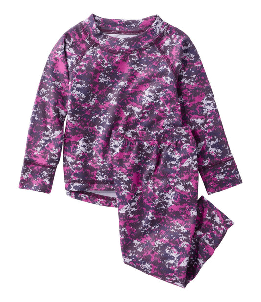 L.L.Bean Toddlers' Wicked Warm Midweight Underwear Set, Print Bold Pink Camo