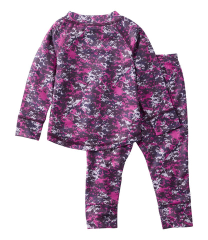 L.L.Bean Toddlers' Wicked Warm Midweight Underwear Set, Print Bold Pink Camo