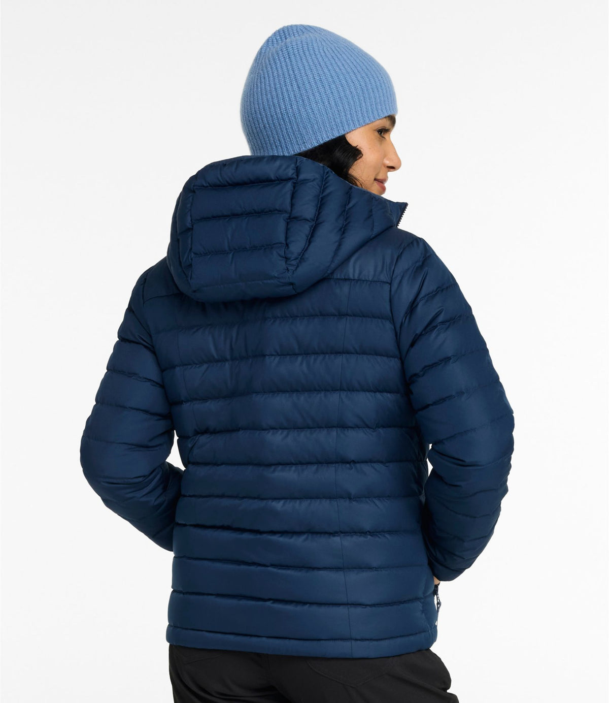 L.L.Bean Women's Access Down Hooded Puffer Nautical Navy