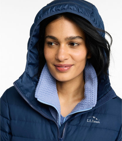 L.L.Bean Women's Access Down Hooded Puffer Nautical Navy