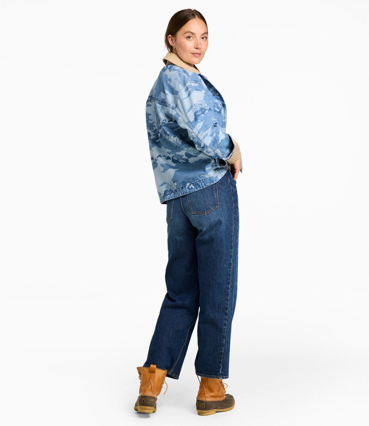 L.L.Bean Women's Signature Double L® Denim Barn Coat, Novelty Heritage Dogs