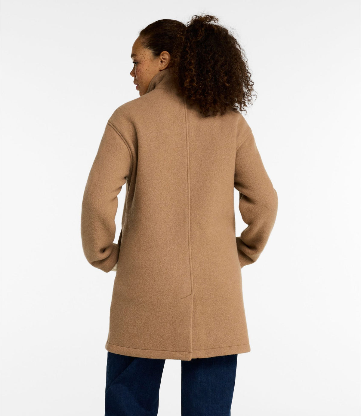 L.L.Bean Women's Bean's Boiled Wool Coat Camel Brown