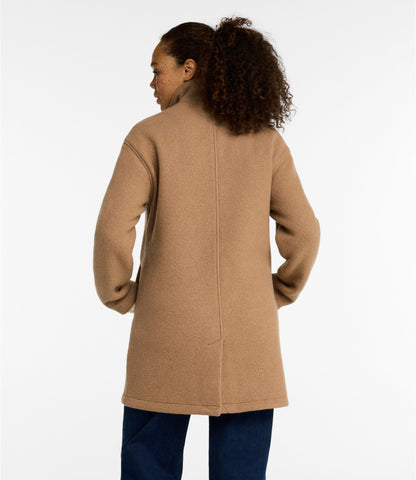 L.L.Bean Women's Bean's Boiled Wool Coat Camel Brown