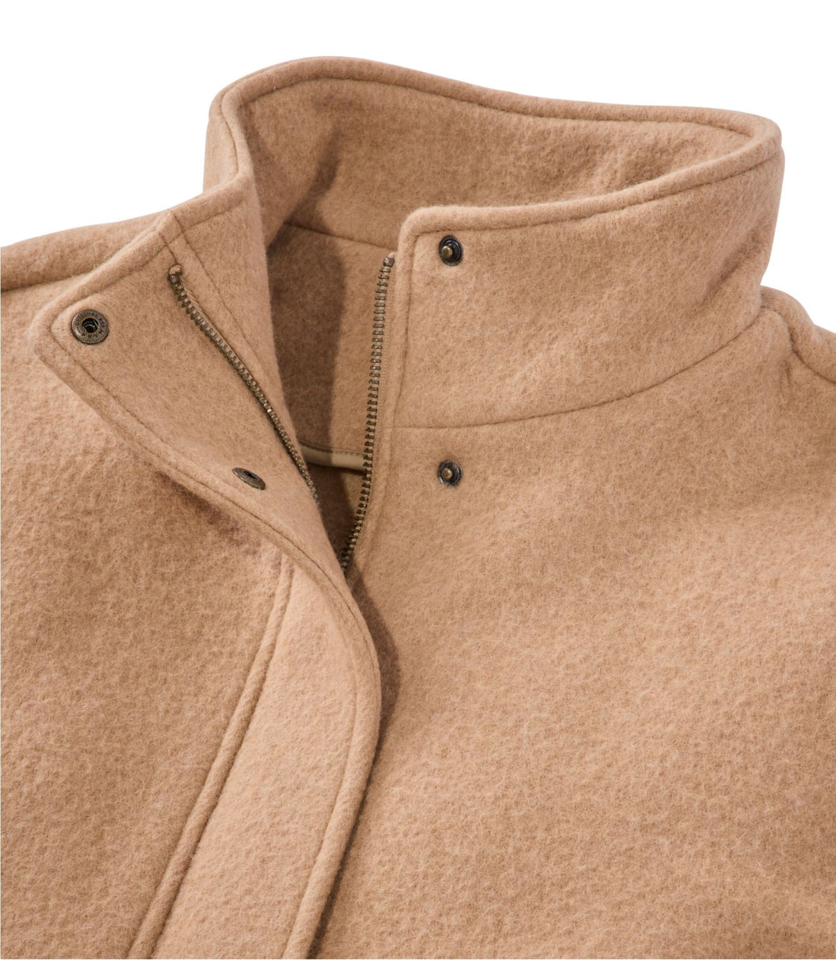 L.L.Bean Women's Bean's Boiled Wool Coat Camel Brown
