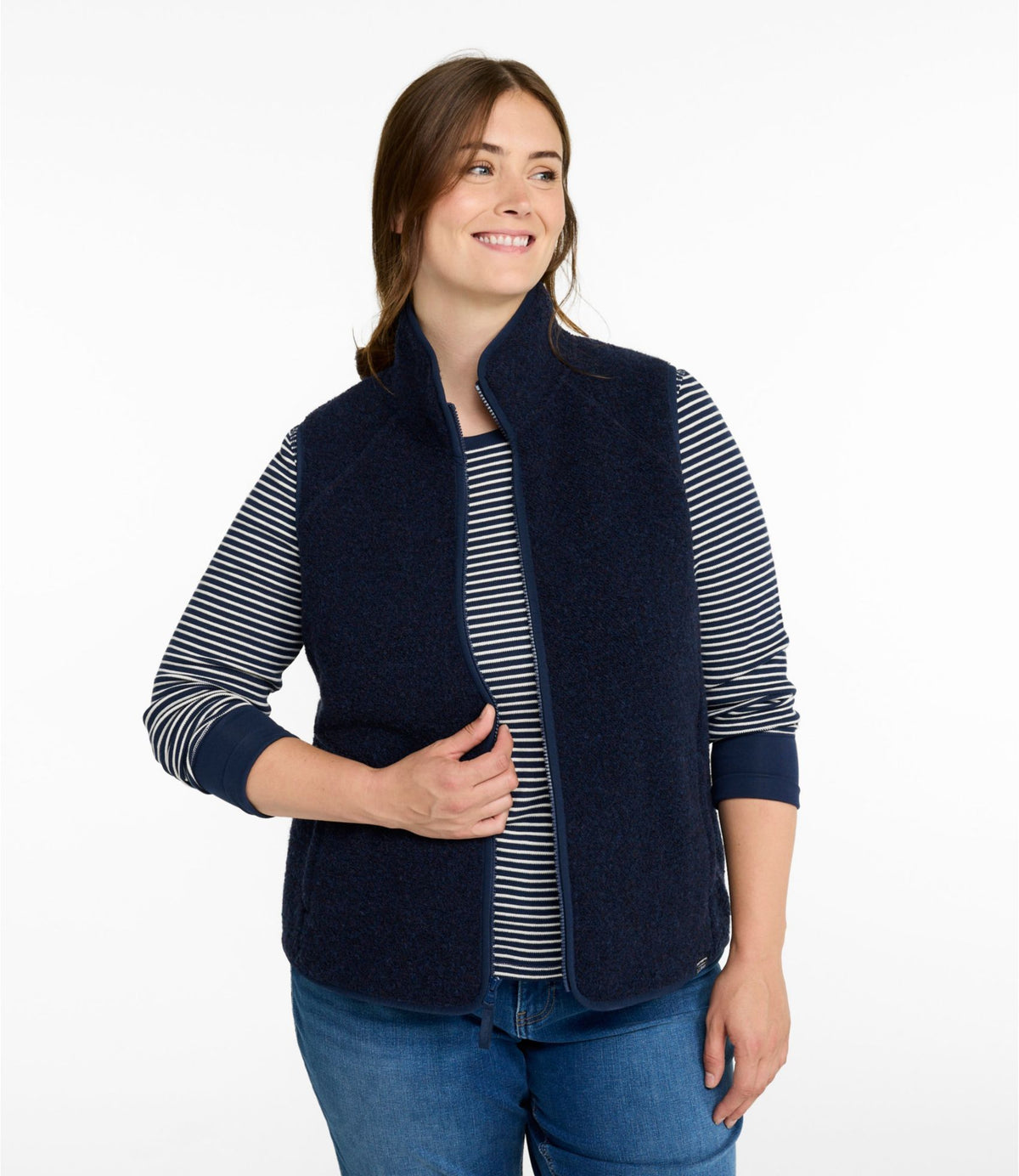 L.L.Bean Women's All Season Wool Fleece Vest Balsam