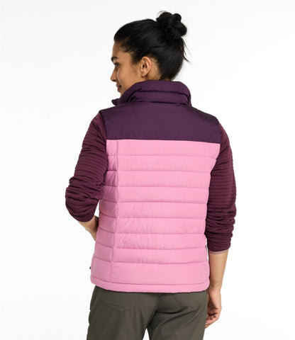 L.L.Bean Women's Access Down Vest, Colorblock Eggplant/Iced Orchid