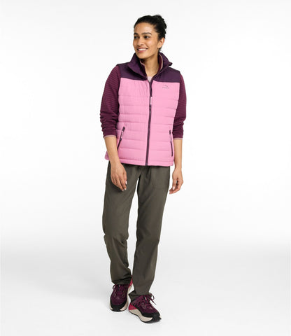 L.L.Bean Women's Access Down Vest, Colorblock Eggplant/Iced Orchid