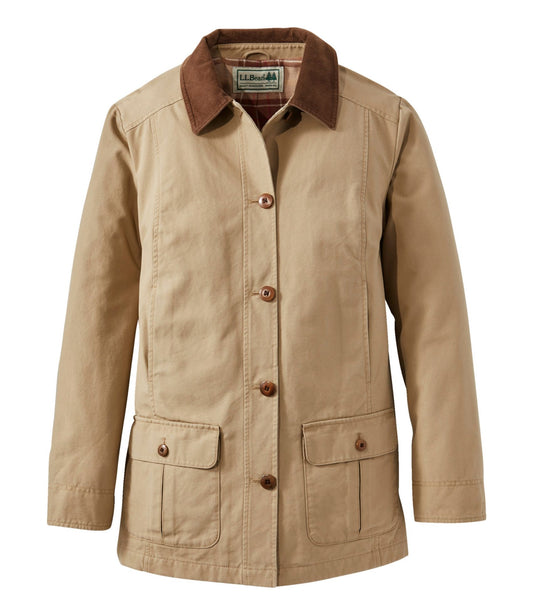 L.L.Bean Women's Adirondack Barn Coat, Flannel-Lined Dark Khaki