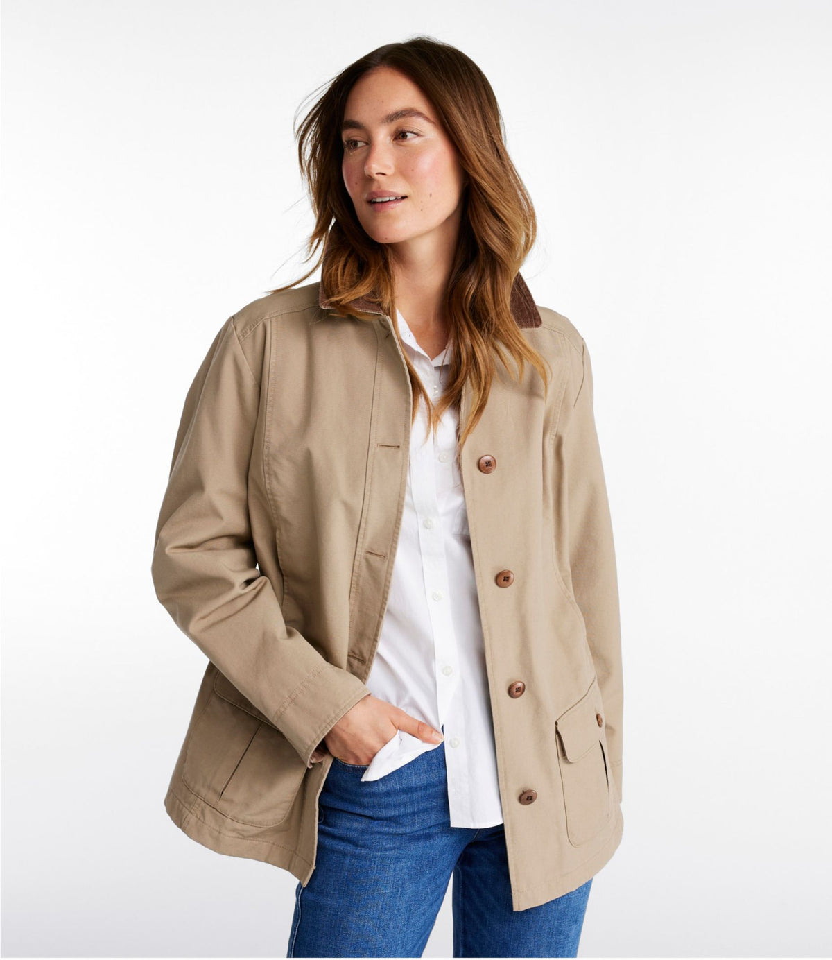 L.L.Bean Women's Adirondack Barn Coat, Flannel-Lined Dark Khaki