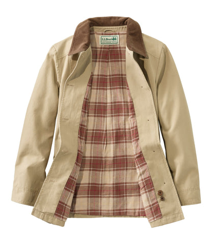 L.L.Bean Women's Adirondack Barn Coat, Flannel-Lined Dark Khaki