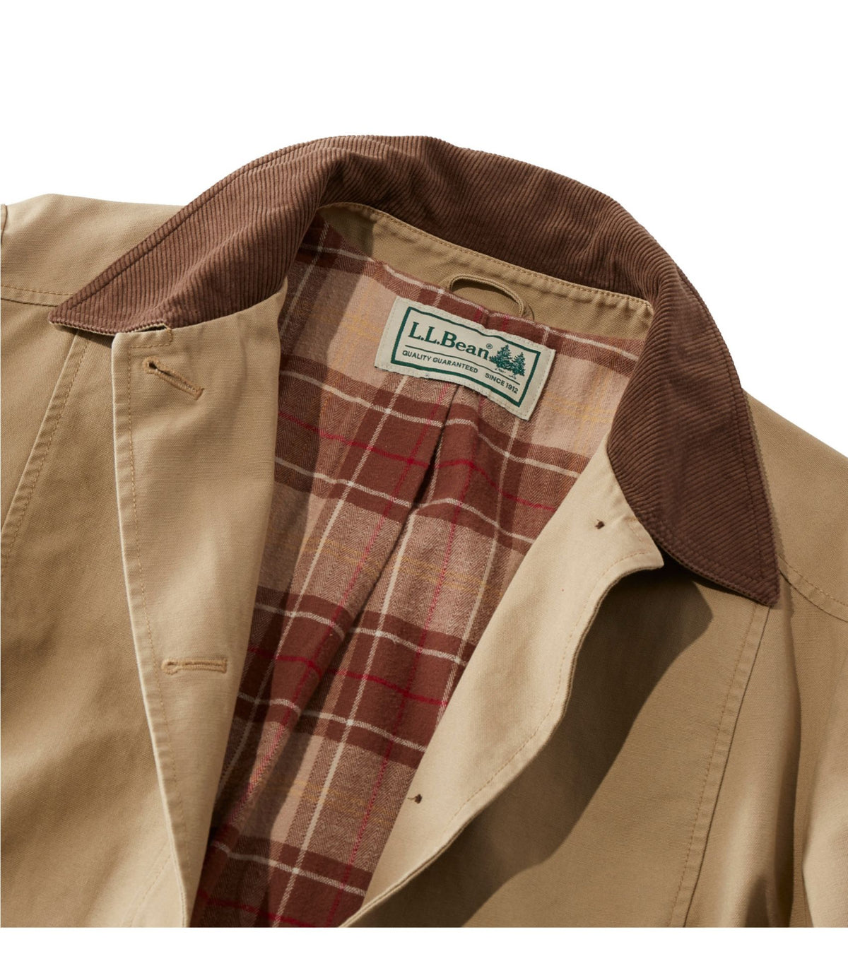 L.L.Bean Women's Adirondack Barn Coat, Flannel-Lined Dark Khaki