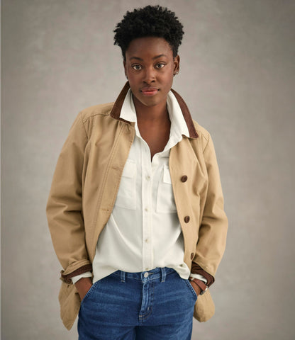 L.L.Bean Women's Adirondack Barn Coat, Flannel-Lined Dark Khaki