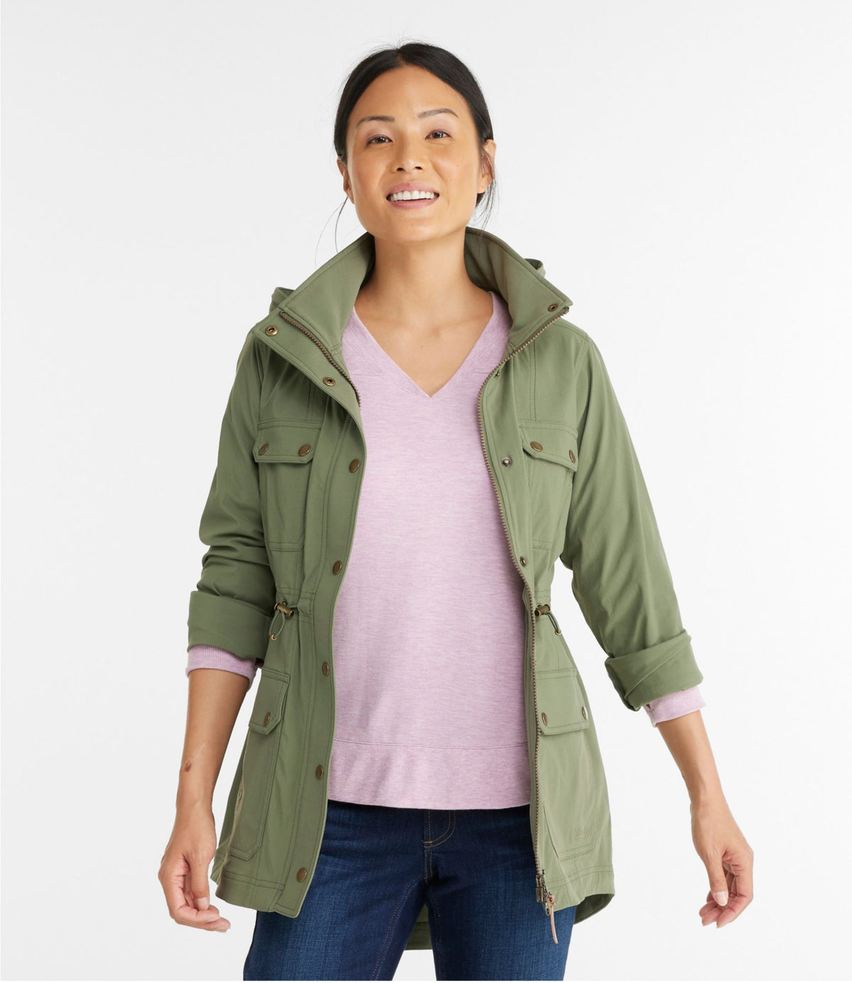L.L.Bean Women's Boundless Softshell Jacket Deep Olive