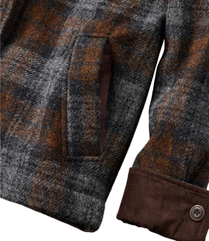 L.L.Bean Women's Signature Wool Chore Jacket Harris Tweed Gray/Brown Plaid