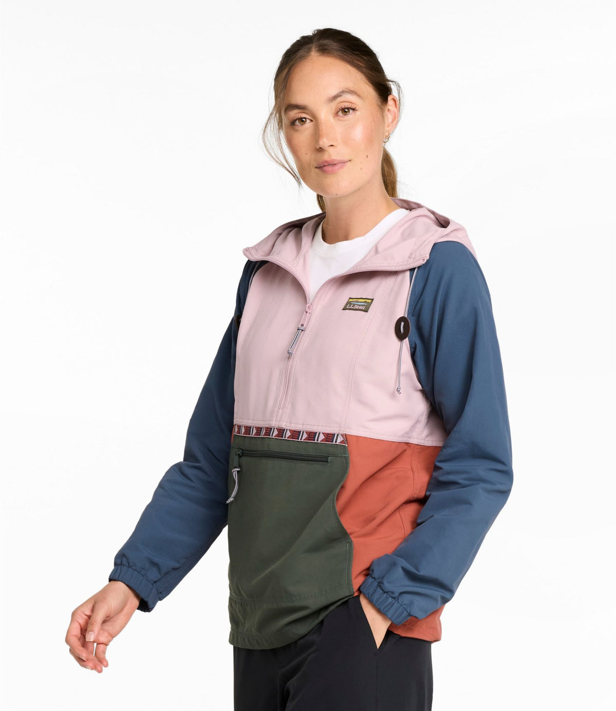 L.L.Bean Women's Mountain Classic Anorak, Multi-Color Antique Lilac/Thyme