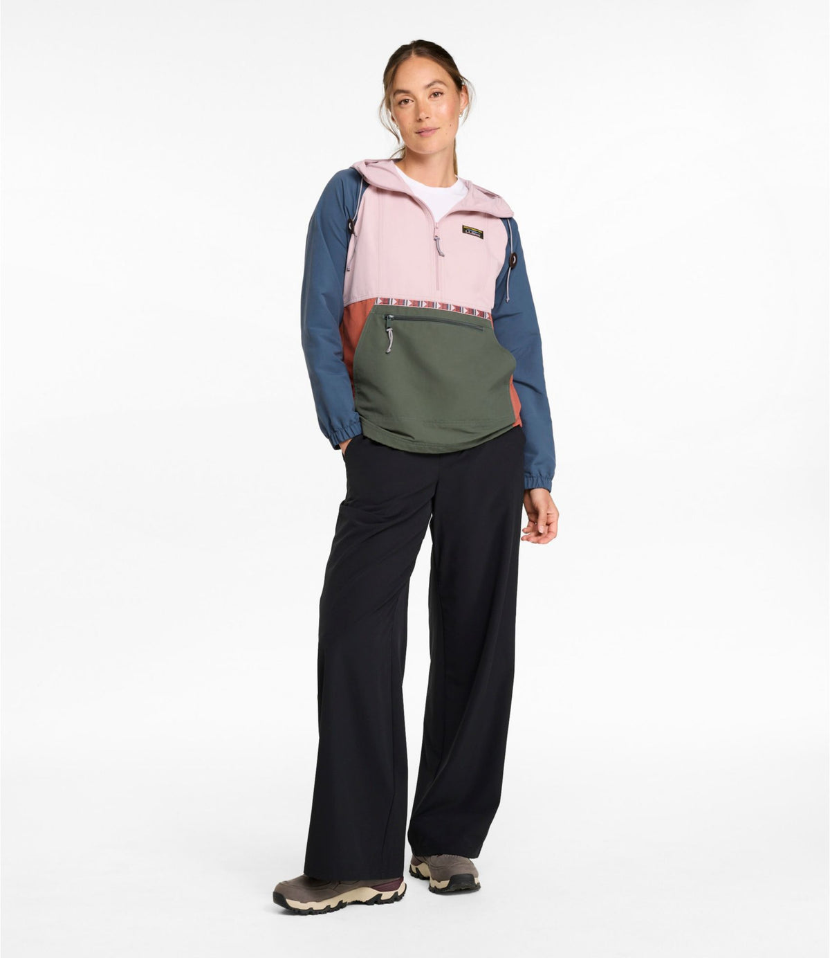 L.L.Bean Women's Mountain Classic Anorak, Multi-Color Antique Lilac/Thyme