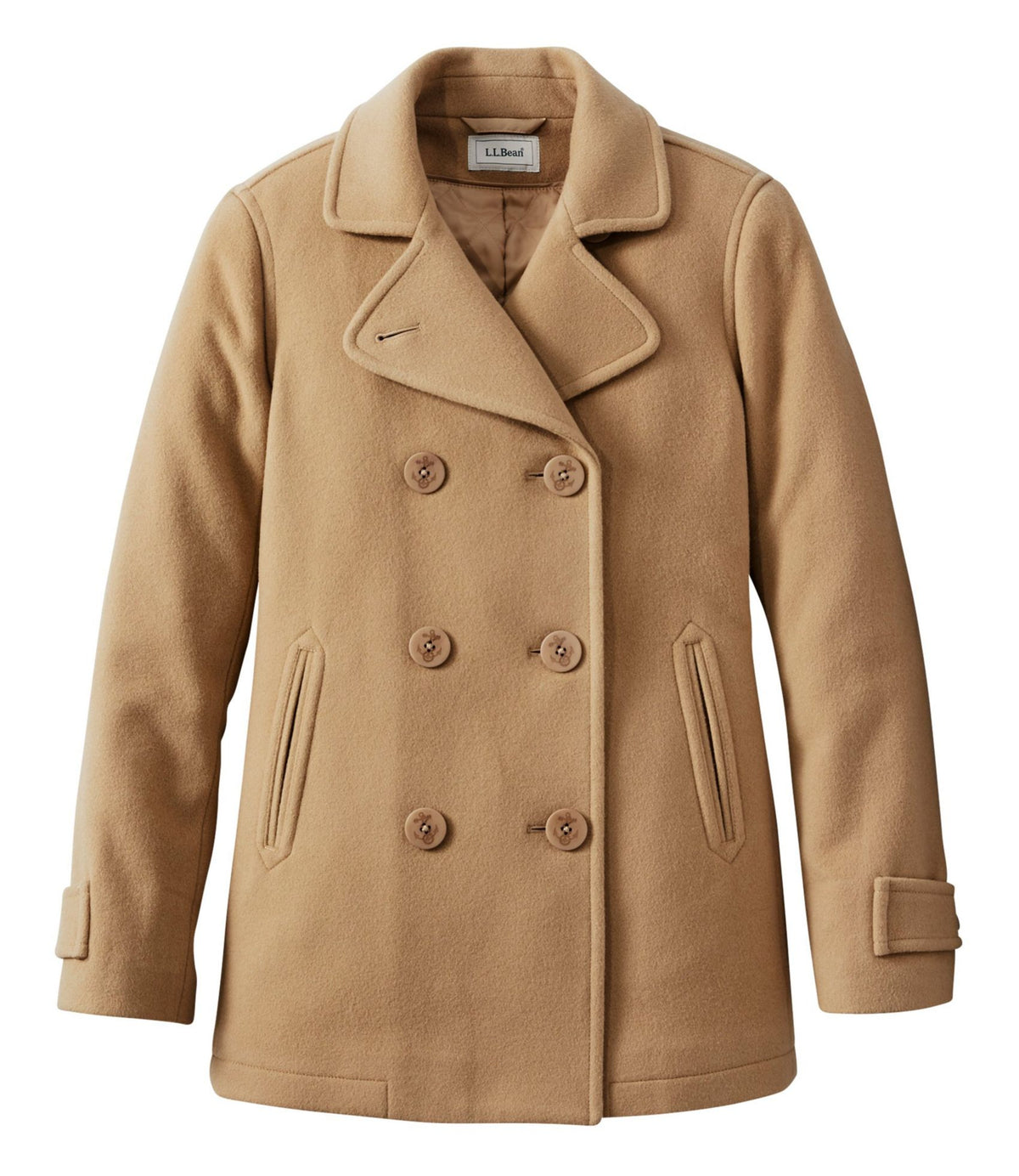L.L.Bean Women's Classic Lambswool Peacoat Camel