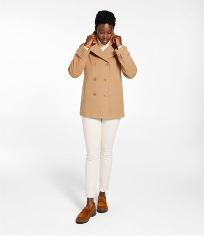L.L.Bean Women's Classic Lambswool Peacoat Camel