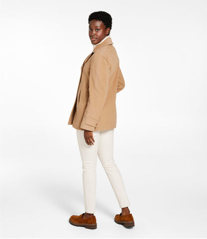 L.L.Bean Women's Classic Lambswool Peacoat Camel