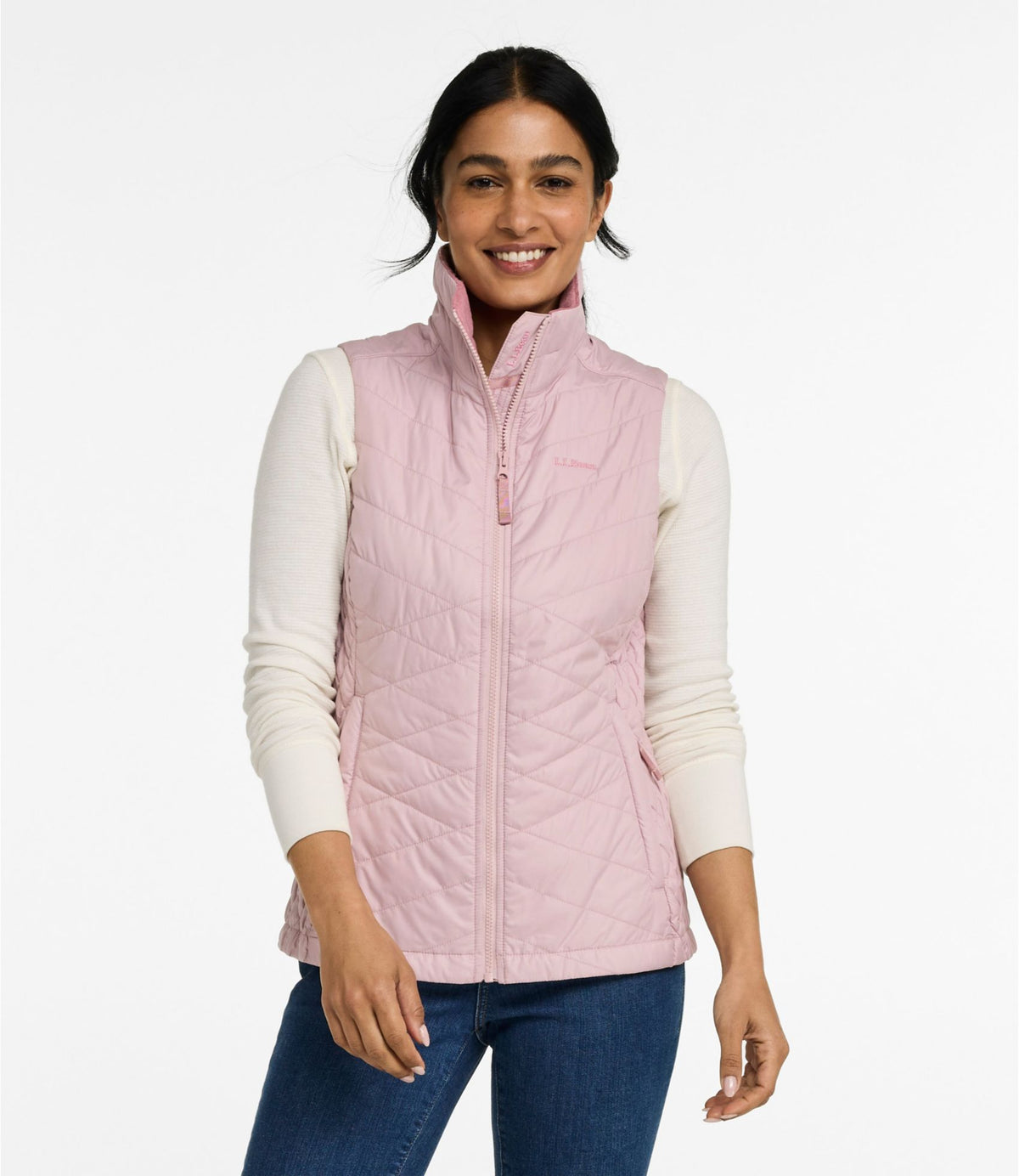 L.L.Bean Women's Fleece-Lined PrimaLoft Vest Antique Lilac